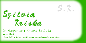 szilvia kriska business card